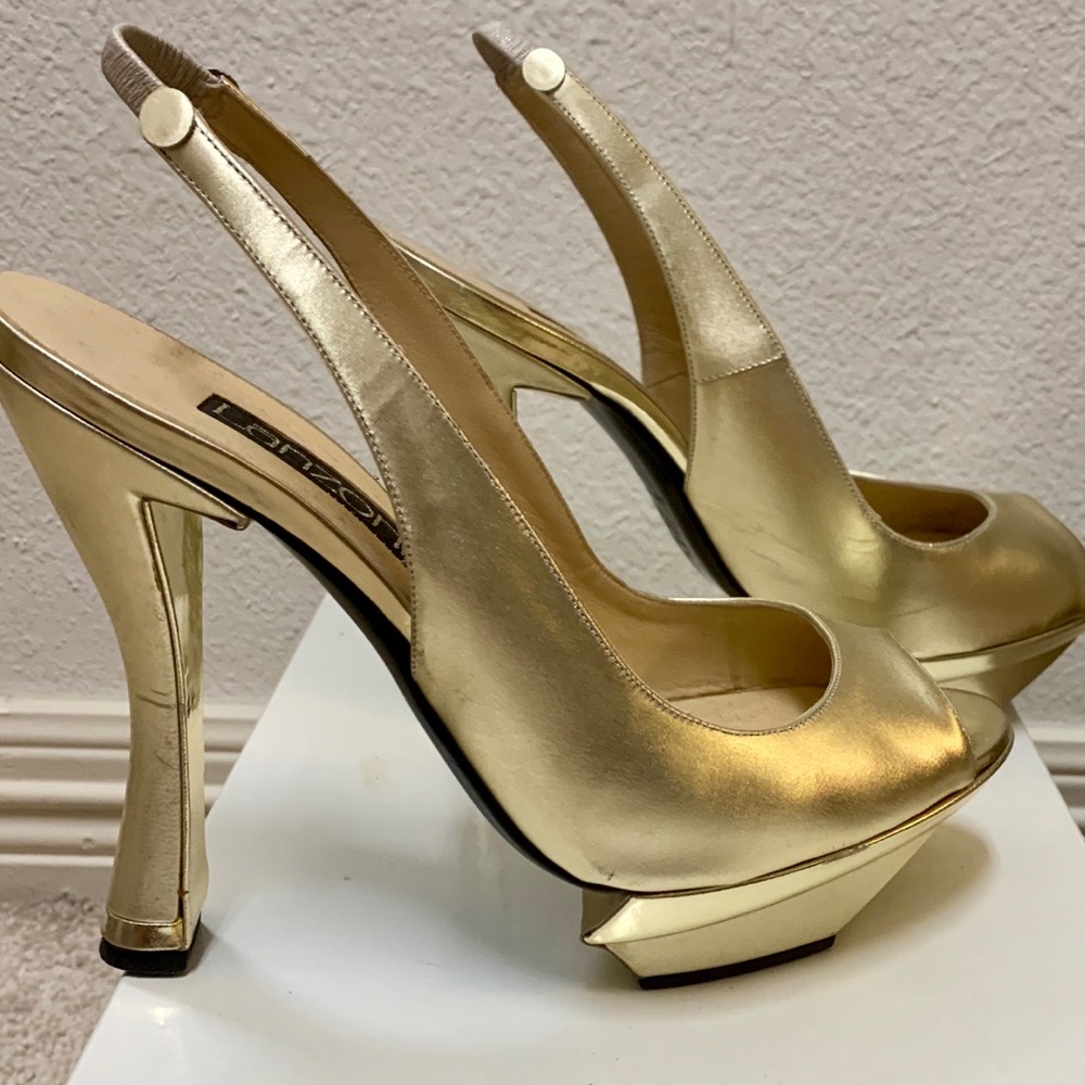 Lanzoni Italian Sling Open Toe Platform 37